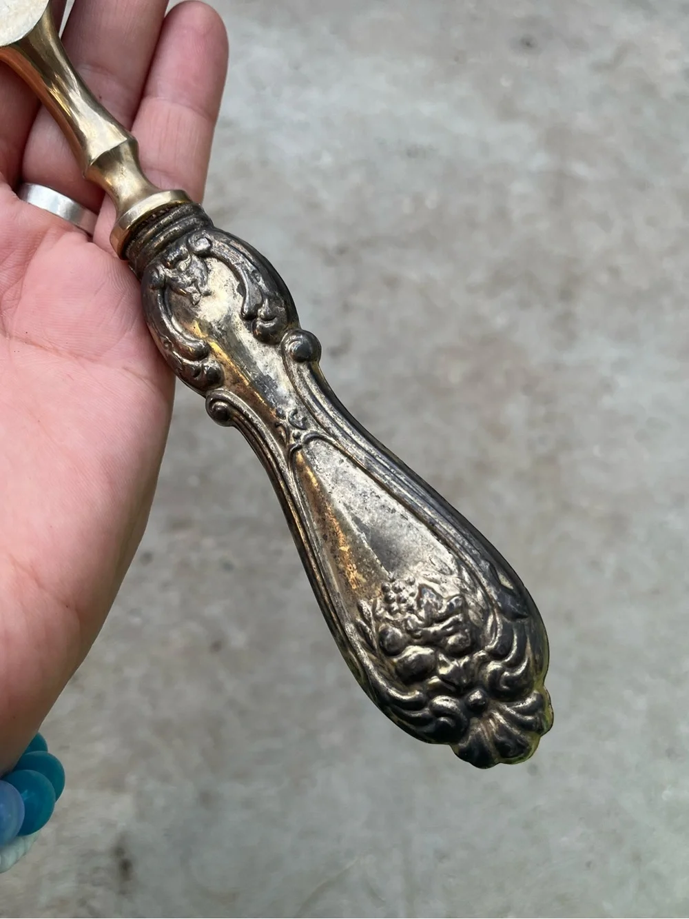 VINTAGE | Raimond Sterling Silver Handle Gold Plated Cake Serving Knife